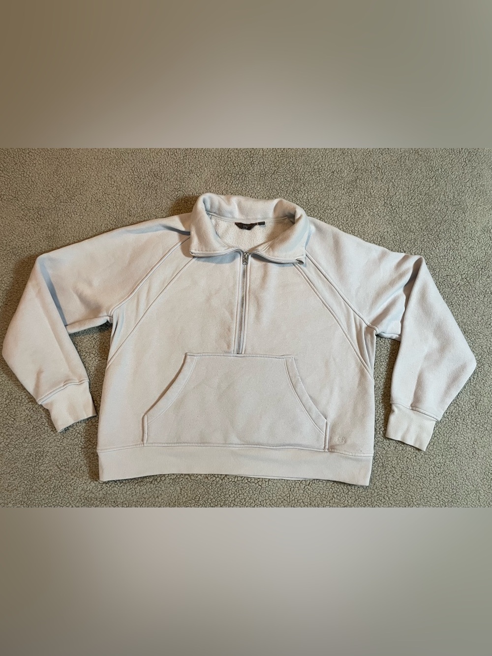quarter zip sweatshirt with
blue trim size XL #loungewear #athleisure